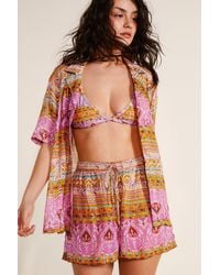 Nasty Gal - Tile Print Glitter Beaded Cover Up Shorts - Lyst