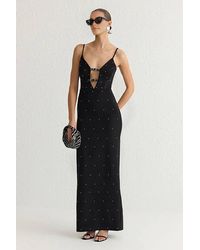 WOVCOR - Embellished Cut Out Strappy Maxi Evening Dress - Lyst