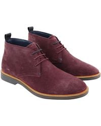 House Of Cavani - Mens Burgundy Suede Lace Up Chukka Boots - Lyst