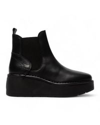 Infinity Leather - Fly London Hely268 Chelsea Leather Ankle Platform Comfort Boots - Lyst