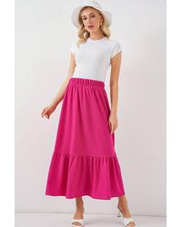 Bigdart - Textured Maxi Knit Skirt With Elastic Waist - Lyst