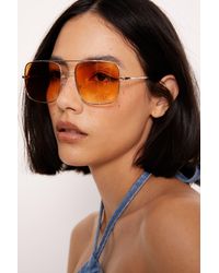 Nasty Gal - Colored Lense Square Aviators - Lyst