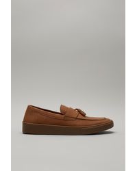 Burton - Tan Slip On Shoes With Tassels - Lyst
