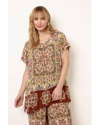 Blue Vanilla - Multi Short Sleeve Round Neck Top - Lyst