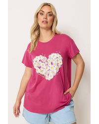 Yours - Daisy Heart Print T-Shirt - Lyst