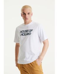 House of Holland - White Laser Cut Transfer Printed T-shirt With A Shimmer Animal Detail - Lyst