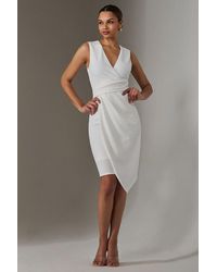 Jolie Moi - Sleeveless Wrap Front Midi Dress - Lyst