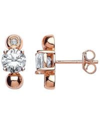 Jewelco London - Rose Cz Solitaire Bead Drop Stud Earrings - Lyst