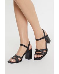 Oasis - Plaited Stacked Heeled Sandals - Lyst