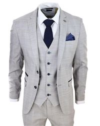 Paul Andrew - 3 Piece Tan Check Tailored Fit Suit - Lyst