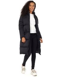 Brave Soul - 'cello' Maxi Length Padded Jacket With Fixed Hood - Lyst