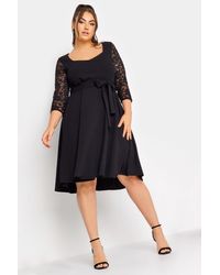 Yours - Lace Sleeve Skater Dress - Lyst