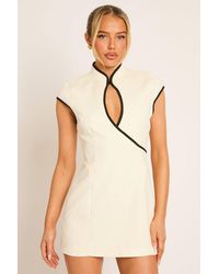Rebellious Fashion - Contrast Piping Keyhole Skort Playsuit - Lyst