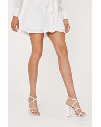 Nasty Gal - Faux Leather Strappy Block Heel Sandals - Lyst