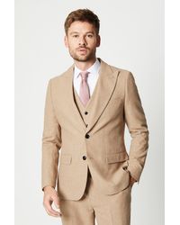 Burton - Slim Fit Neutral Tweed Suit Jacket - Lyst