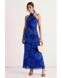Gini London - Floral Occasion Halter Maxi Dress - Lyst