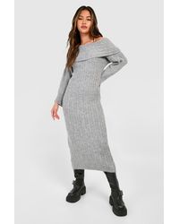 Boohoo - Off The Shoulder Sweater Dress - Lyst