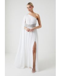 Coast - Chiffon Cape Sleeve Wedding Dress With Beaded Waistband - Lyst