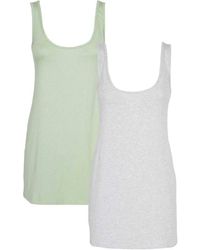 Keanu - Cotton Blend Vest Top Pack Of 2 - Lyst