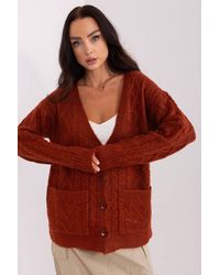 Love Lace - Variegated Texture V Neck Cardigan With Buttons - Lyst