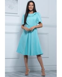 Jolie Moi - Debora Button Neck Dress - Lyst