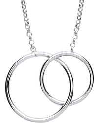 Jewelco London - Linking Rings Charm Necklace 16 Inch - Lyst
