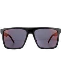 HUGO - Square Black Red Sunglasses - Lyst