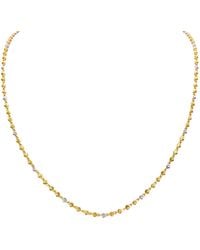 Raina Jewels - 22Ct Two-Tone Diamond Cut Ball Beaded Necklace 18" 2.3W - Lyst