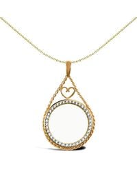 Jewelco London - 9Ct Heart Rope Full Sovereign Coin Mount Pendant Cz Bezel - Lyst