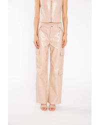 Shnoo - Pu Wide-Leg Cargo Pants - Lyst