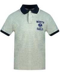 North Sails - Block Logo Grey Polo Shirt - Lyst