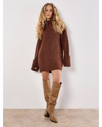 Apricot - Boucle Knit Fisherman Jumper Mini Dress - Lyst