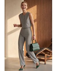 My Fashion - Crew Neck Crop Vest & High Waist Pants Two-Piece Set - Lyst