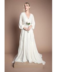 Coast - Petite Long Sleeve Linear Embellished Wedding Dress - Lyst