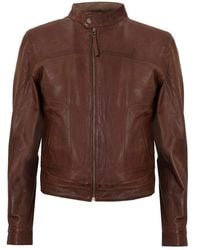 Infinity Leather - Classic Fitted Leather Biker Jacket-Austin - Lyst