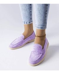 Love Lace - Moccasin Slip On Suede Shoes With Sole For Summer Comfort - Lyst