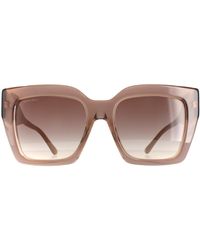 Jimmy Choo - Square Nude Brown Gradient Eleni/g/s Sunglasses - Lyst