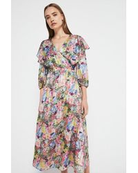Warehouse - Wrap Dress In Floral Print - Lyst