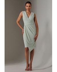 Jolie Moi - Sleeveless Wrap Front Midi Dress - Lyst