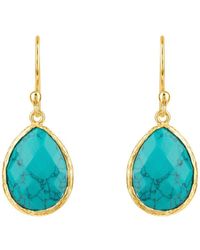 LÁTELITA London - Petite Drop Earrings Arizona Turquoise Gold - Lyst