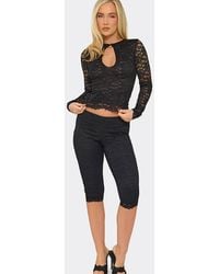 EGO - Capri Lace Low Rise Trousers - Lyst