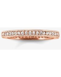 Thomas Sabo - Plated Medium Clear Cubic Zirconia Narrow Eternity Ring Tr1983-416-14 Size 54 - Lyst
