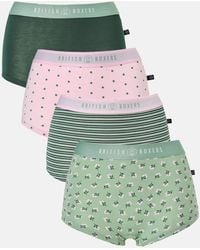 British Boxers - Pack Of Four "Juniper" Bamboo Hipster Boxer Briefs - Lyst