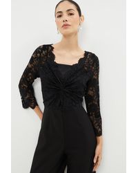 Coast - Lace Twist Top Wide Leg Jumpsuit - Lyst