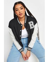 Yours - Cropped Bomber Jacket - Lyst
