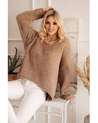 Love Lace - Oversized Heart Neck Asymmetric Sweater - Lyst