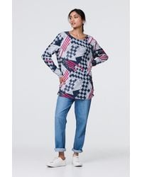 Izabel London - Geo Print Long Sleeve Tunic Top - Lyst