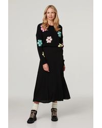 Izabel London - Floral Long Sleeve Knit Pullover - Lyst