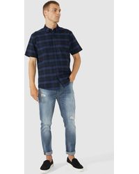 Red Herring - Short Sleeve Blue Large Scale Check - Lyst
