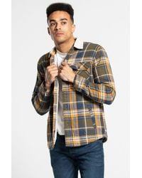 Tokyo Laundry - Cotton Long Sleeve Padded Check Shirt With Sherpa Lining - Lyst